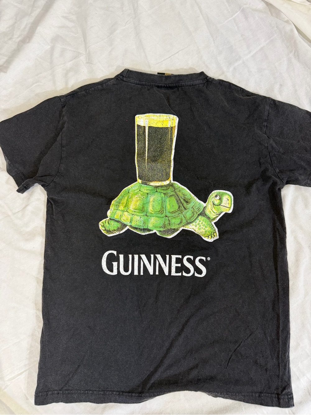 Guinness Black Tee with Green Turtle and Pint Graphic